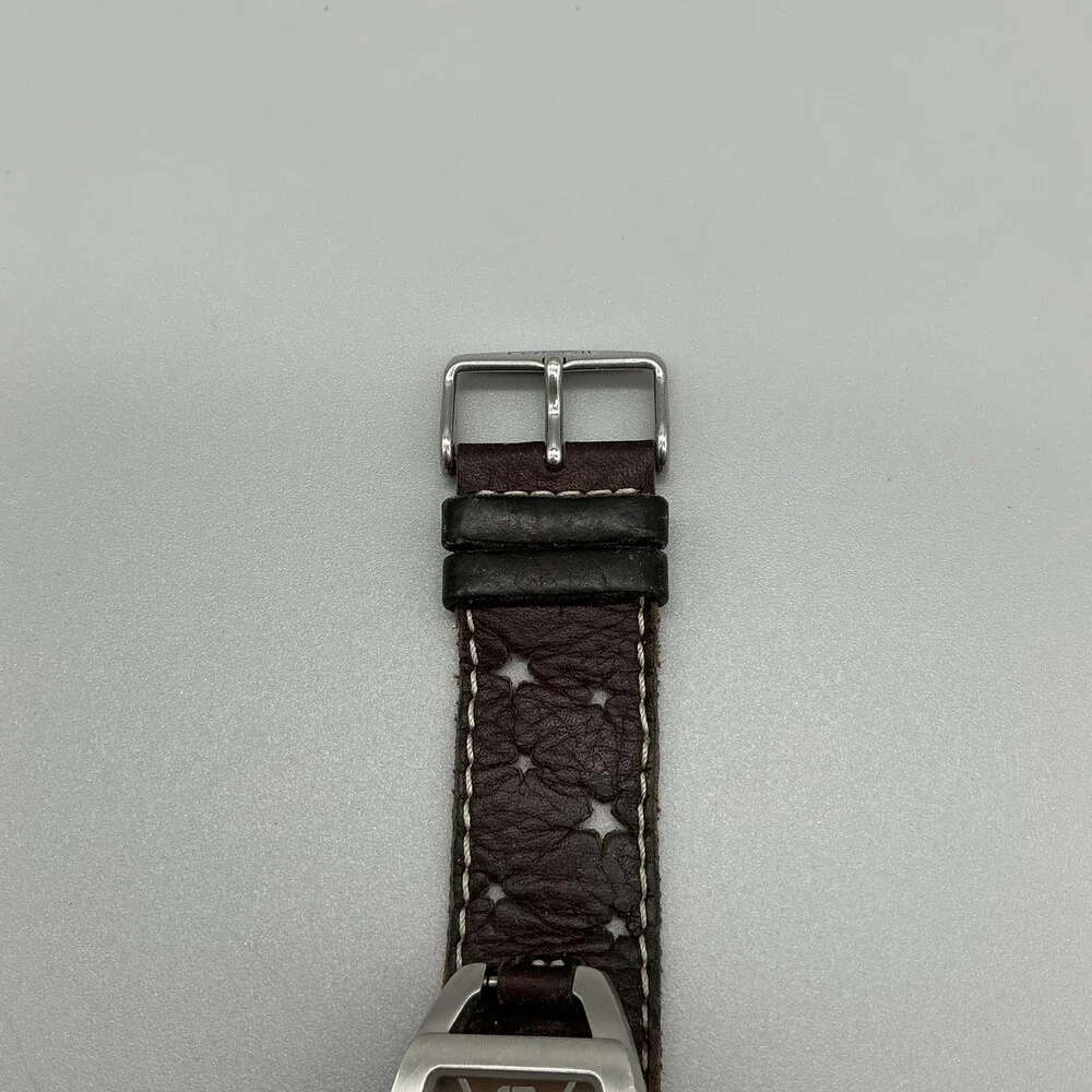 Fossil JR-8517 Womens Watch 25mm Ombre Dial Brown Leather Cuff Date New Battery